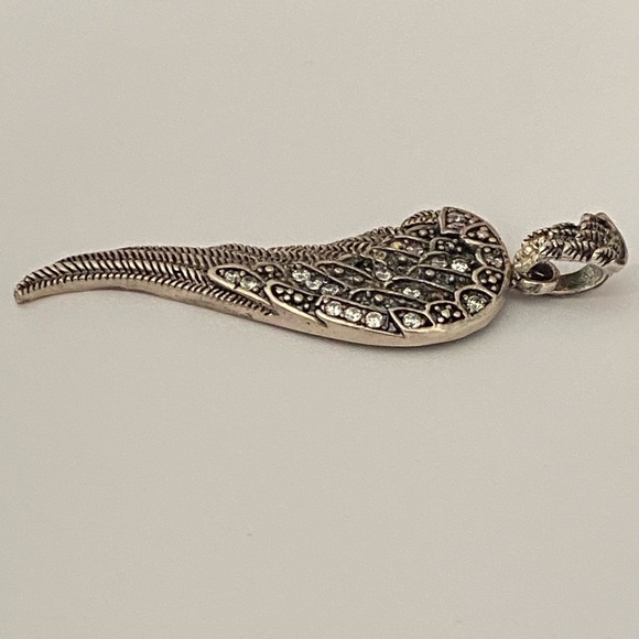 Angel wing cz pendant 925 sterling silver - Picture 2 of 4